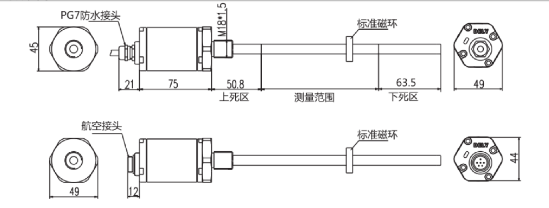 替進口型磁尺尺寸圖 替進口型磁尺尺寸圖